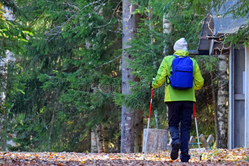 El caminar nórdico fotografía de archivo