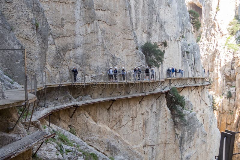'El Caminito del Rey' (konungens lilla bana), världs mest fara arkivfoton 'El Caminito del Rey' (konungens lilla bana), världs mest fara arkivfoton