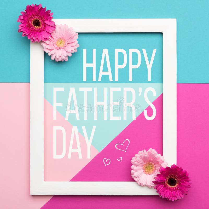 El caramelo en colores pastel del padre del día feliz del ` s colorea el fondo El plano floral pone la tarjeta de felicitación ge foto de archivo libre de regalías