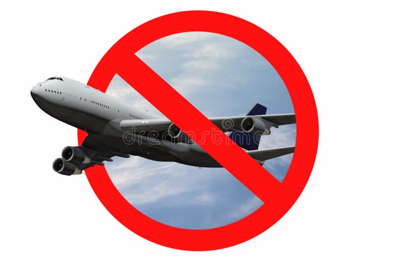 El Cartel De Prohibición De Vuelos De Aviones En Un Concepto De Fondo  Blanco : El Cierre De Las Fronteras Aéreas Restricción De Lo Stock de  ilustración - Ilustración de aeroplano, vuelos: 219835056