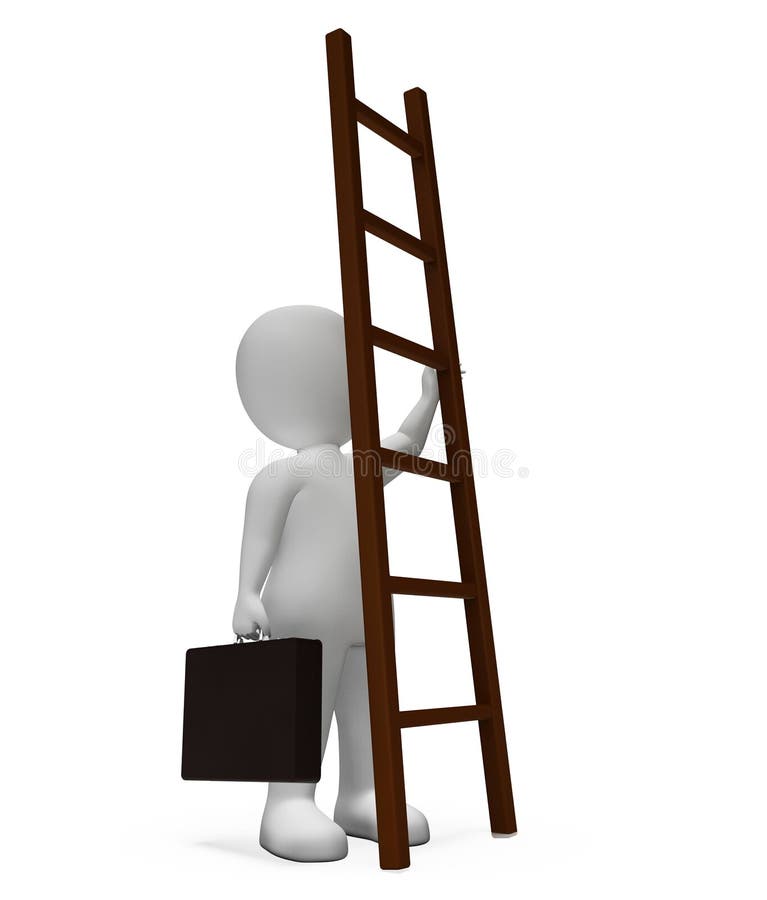 El carácter de la escalera significa dificultades y la representación anticipada 3d stock de ilustración El carácter de la escalera significa dificultades y la representación anticipada 3d stock de ilustración