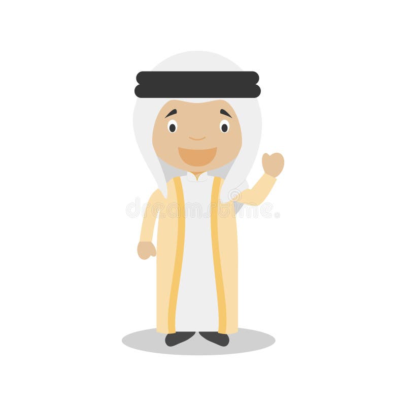 El carácter de United Arab Emirates se vistió de la manera tradicional ilustración del vector El carácter de United Arab Emirates se vistió de la manera tradicional ilustración del vector