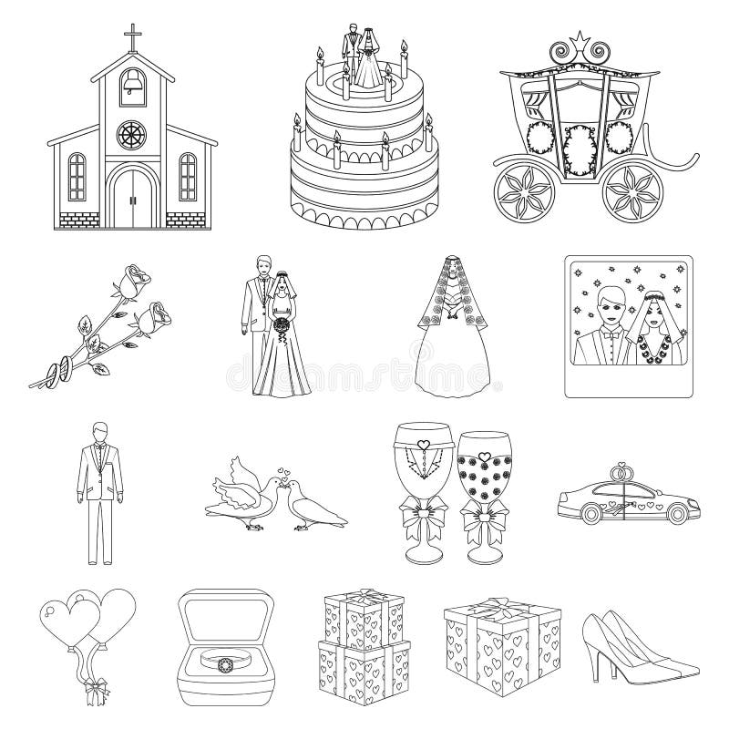 El casarse y las cualidades resumen iconos en la colección del sistema ilustración del vector El casarse y las cualidades resumen iconos en la colección del sistema ilustración del vector