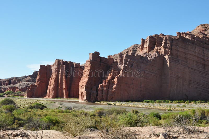 El Castillo or The Castle is a Rock formation in Cafayate, Salta Province royalty free stock photos El Castillo or The Castle is a Rock formation in Cafayate, Salta Province royalty free stock photos
