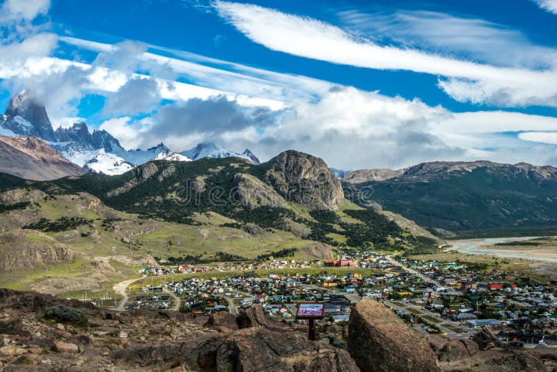 The El Chalten village stock image The El Chalten village stock image
