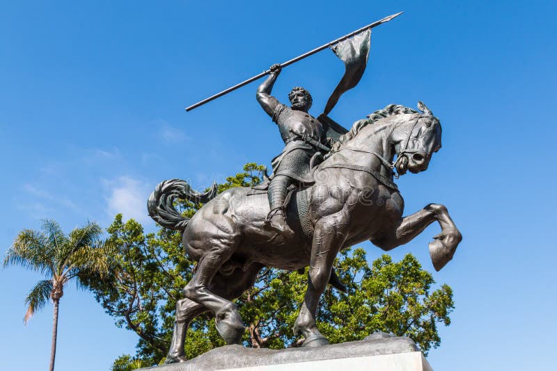 El Cid Campeador för bronsstaty` ` i Balboa parkerar arkivfoton El Cid Campeador för bronsstaty` ` i Balboa parkerar arkivfoton