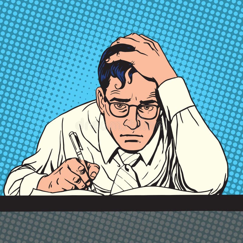 El científico del periodista del escritor escribe El creativo stock de ilustración El científico del periodista del escritor escribe El creativo stock de ilustración