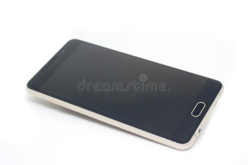 El cierre consumió el smartphone o el móvil negro aislado en el fondo blanco fotos de archivo El cierre consumió el smartphone o el móvil negro aislado en el fondo blanco fotos de archivo