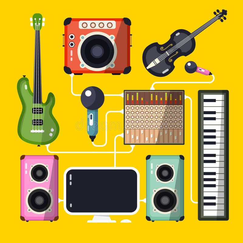 El claxon de la música fijó 3 stock de ilustración El claxon de la música fijó 3 stock de ilustración