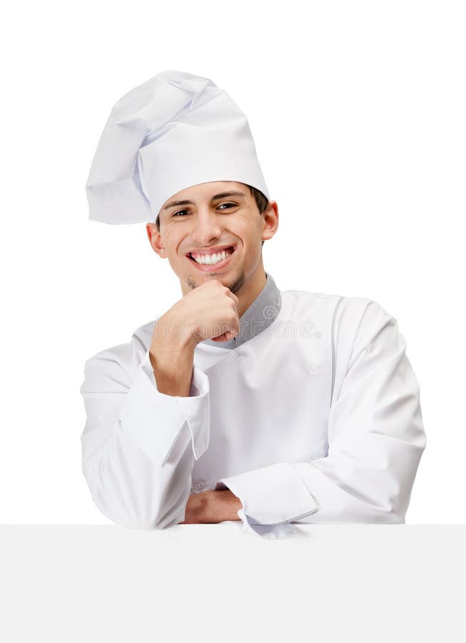 El cocinero del cocinero apoya la cabeza con la mano fotos de archivo libres de regalías El cocinero del cocinero apoya la cabeza con la mano fotos de archivo libres de regalías