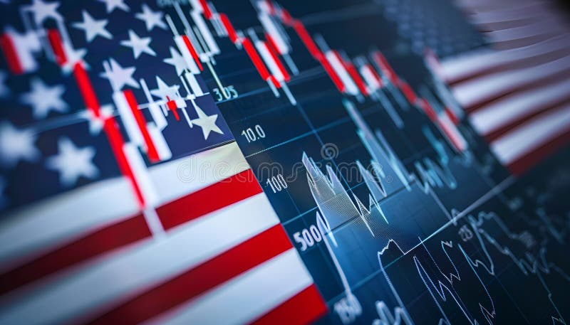 El concepto de crecimiento de la inflación en el mercado de valores de los estados unidos alimentó las tasas de desempleo fotografía de archivo