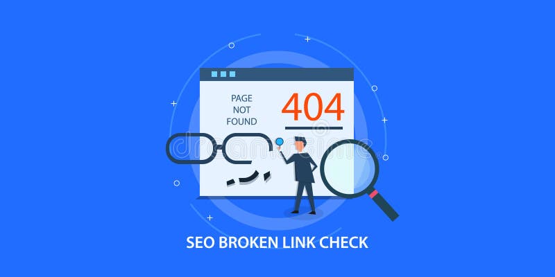 El concepto de diseño plano del seo, página 404 no encontró, vínculo quebrado de fijación del hombre ilustración del vector El concepto de diseño plano del seo, página 404 no encontró, vínculo quebrado de fijación del hombre ilustración del vector