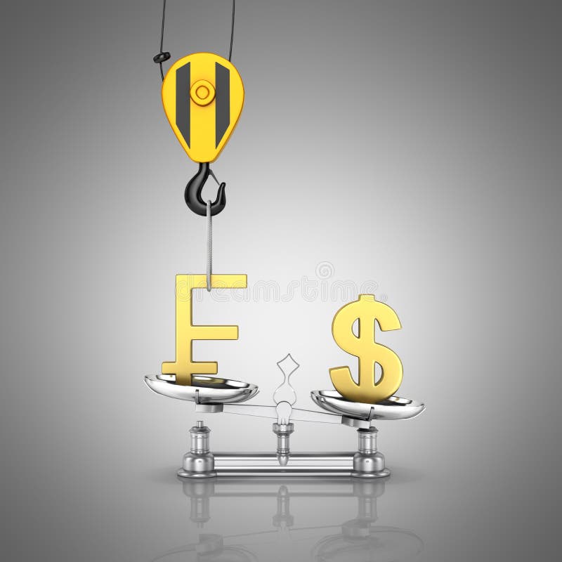 El concepto de dólar de la ayuda del tipo de cambio contra franco la grúa tira el franco hacia arriba y baja el dólar en el fondo libre illustration El concepto de dólar de la ayuda del tipo de cambio contra franco la grúa tira el franco hacia arriba y baja el dólar en el fondo libre illustration