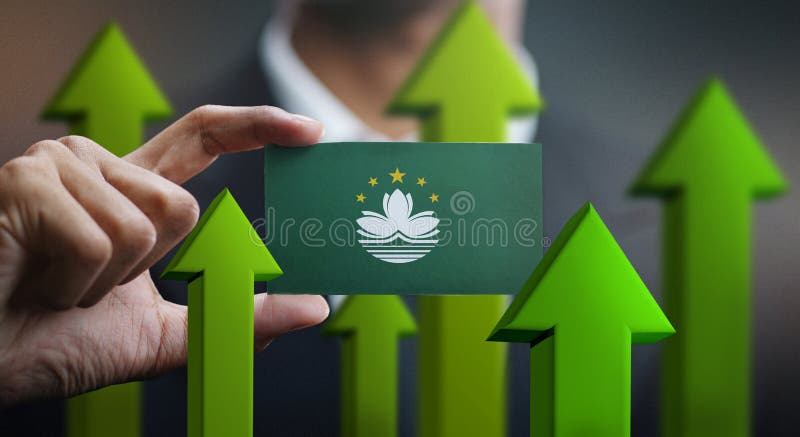 El concepto del crecimiento de la nación, se pone verde encima de las flechas - hombre de negocios Holding Car stock de ilustración El concepto del crecimiento de la nación, se pone verde encima de las flechas - hombre de negocios Holding Car stock de ilustración