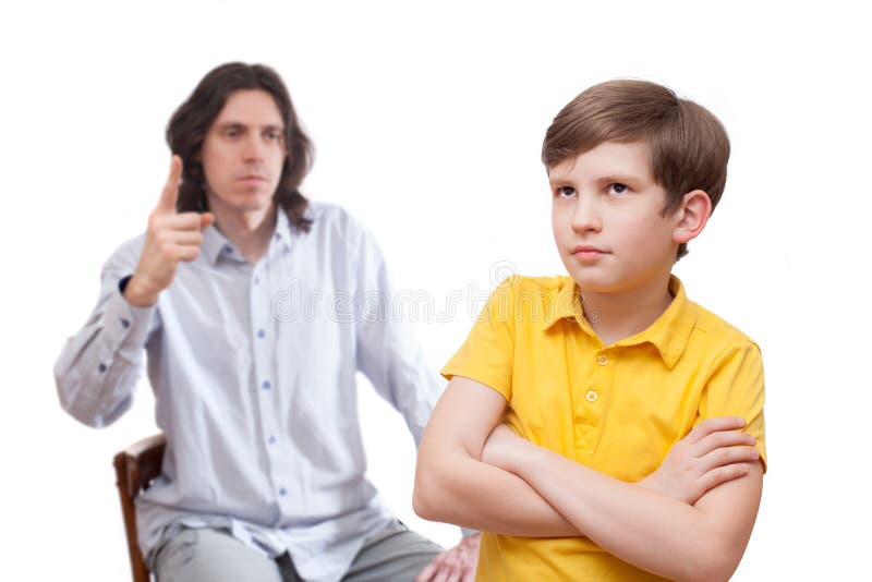 El conflicto entre el padre y su hijo fotos de archivo libres de regalías El conflicto entre el padre y su hijo fotos de archivo libres de regalías