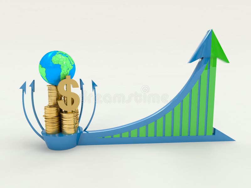 El crecimiento de beneficio global (asunto) ilustración del vector El crecimiento de beneficio global (asunto) ilustración del vector