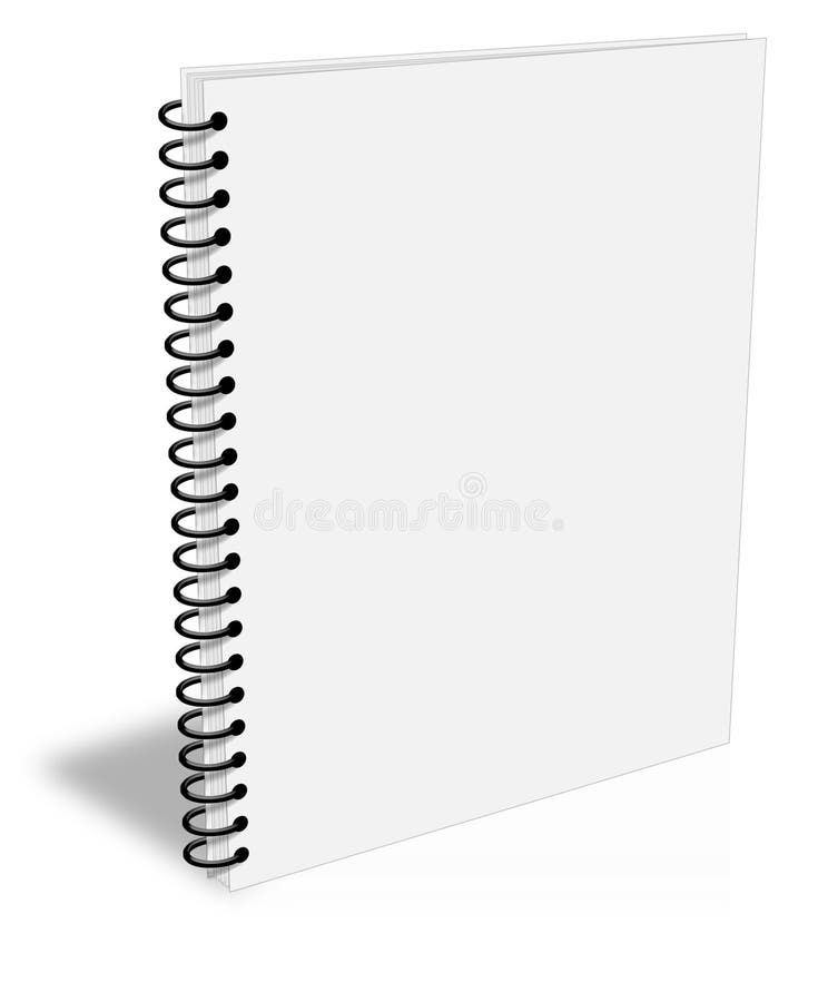 El cuaderno espiral en blanco cerró la cubierta vacía del ebook
