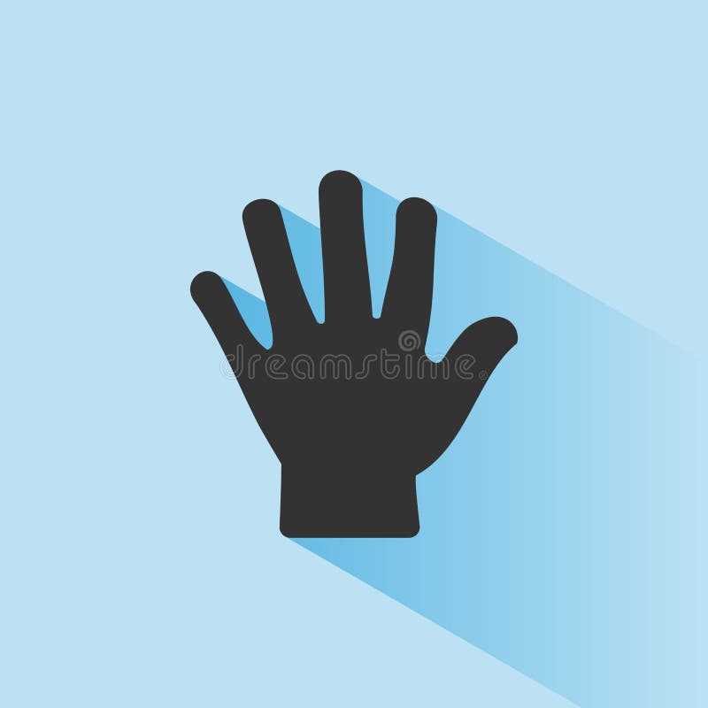 El Cuerpo Detecta Tacto Icono De La Mano Con La Sombra En Fondo Azul