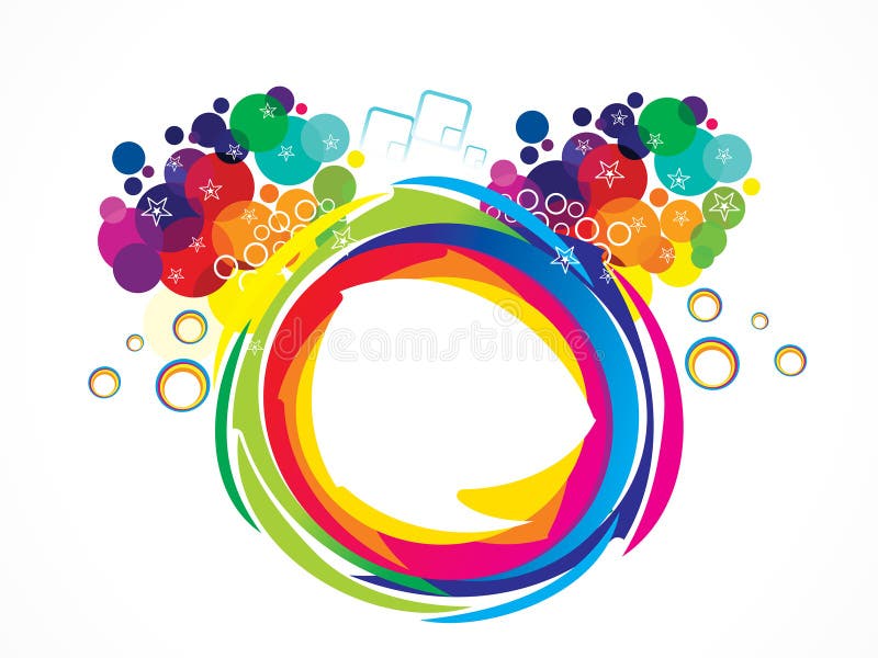 El círculo creativo artístico abstracto del arco iris estalla stock de ilustración