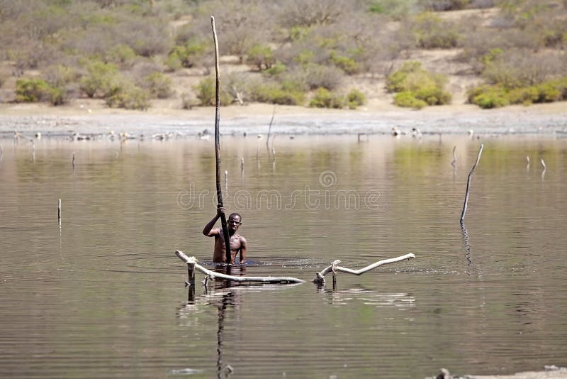 El Darniuje krateru jezioro Etiopia fotografia royalty free El Darniuje krateru jezioro Etiopia fotografia royalty free