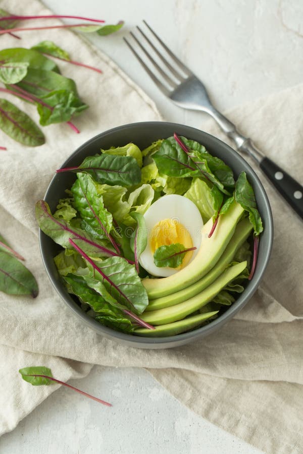 El desayuno vegetariano sano rueda con la ensalada, el aguacate y el huevo, visión superior Consumición limpia, concepto de la co fotografía de archivo libre de regalías El desayuno vegetariano sano rueda con la ensalada, el aguacate y el huevo, visión superior Consumición limpia, concepto de la co fotografía de archivo libre de regalías