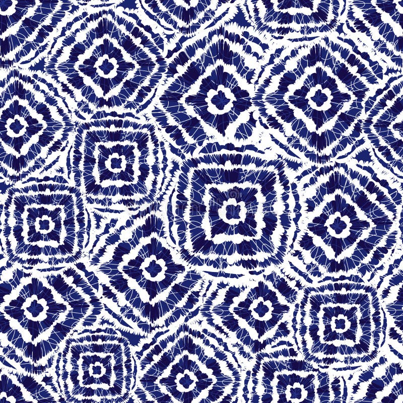 El diamante del vector los cuadrados azules y blancos del shibori y coinciden el zueco Conveniente para la materia textil, el pap ilustración del vector El diamante del vector los cuadrados azules y blancos del shibori y coinciden el zueco Conveniente para la materia textil, el pap ilustración del vector