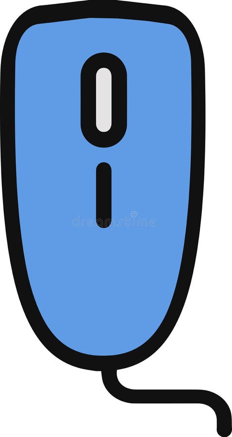 El Dibujo De Un Mouse De Computadora Azul Un Pequeño Dispositivo De Entrada  De Hardware Utilizado a Mano. Ilustración Y Vector. Ca Ilustración del  Vector - Ilustración de cursor, lona: 251871911