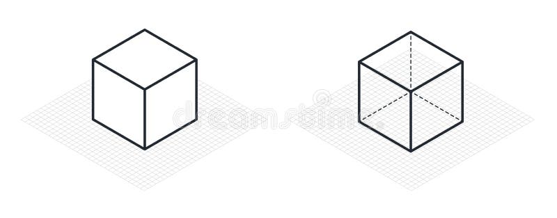 El Dibujo Isométrico Un Degreesangle Treinta Se Aplica a Sus Lados El Cubo  Enfrente De Vector Isométrico De La Rejilla Ilustración del Vector -  Ilustración de grado, cubo: 99037789