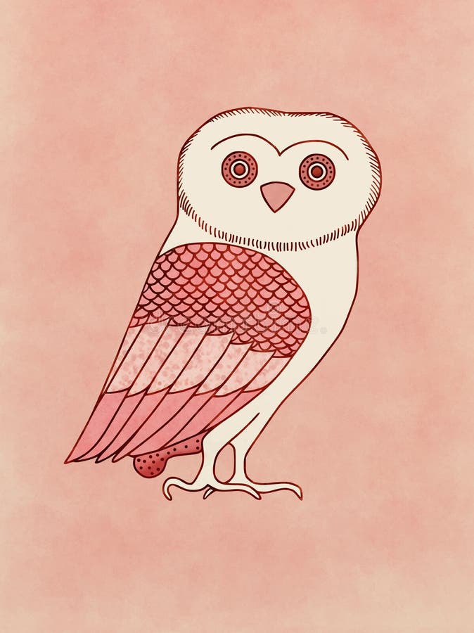 El dibujo lindo del búho inspiró en el dibujo de la cerámica del griego clásico libre illustration El dibujo lindo del búho inspiró en el dibujo de la cerámica del griego clásico libre illustration