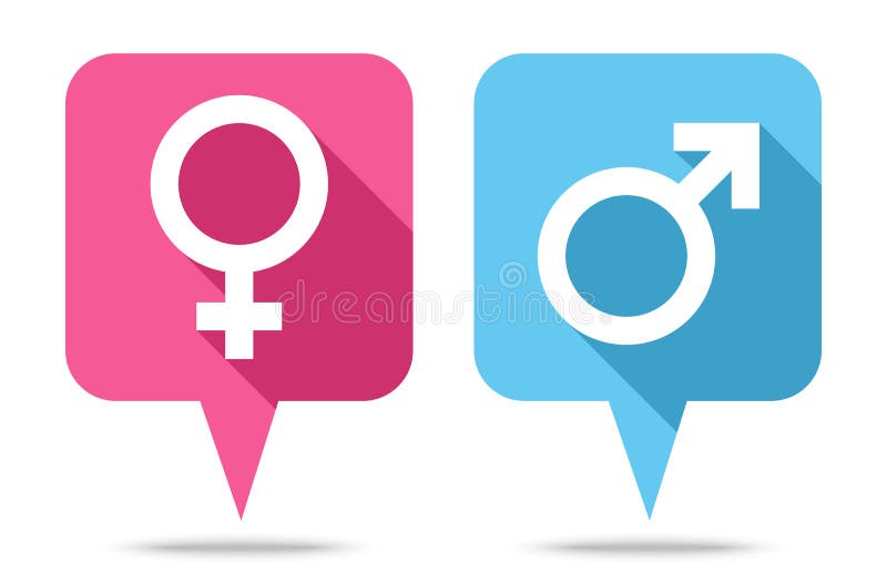 El discurso burbujea los iconos femeninos y masculinos con la sombra libre illustration El discurso burbujea los iconos femeninos y masculinos con la sombra libre illustration
