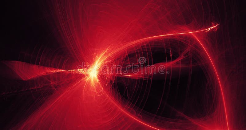 El diseño abstracto rojo y amarillo alinea las partículas de Cuves ilustración del vector El diseño abstracto rojo y amarillo alinea las partículas de Cuves ilustración del vector