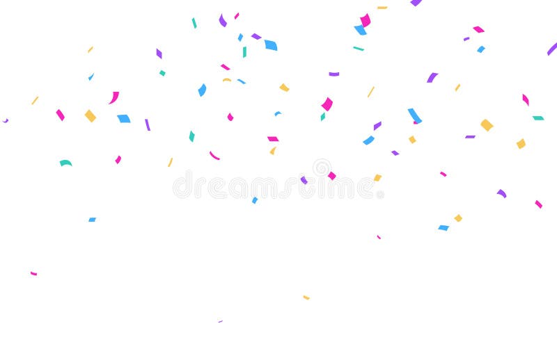 El diseño de las celebraciones del colorido Confetti en caída aislado en un fondo transparente stock de ilustración