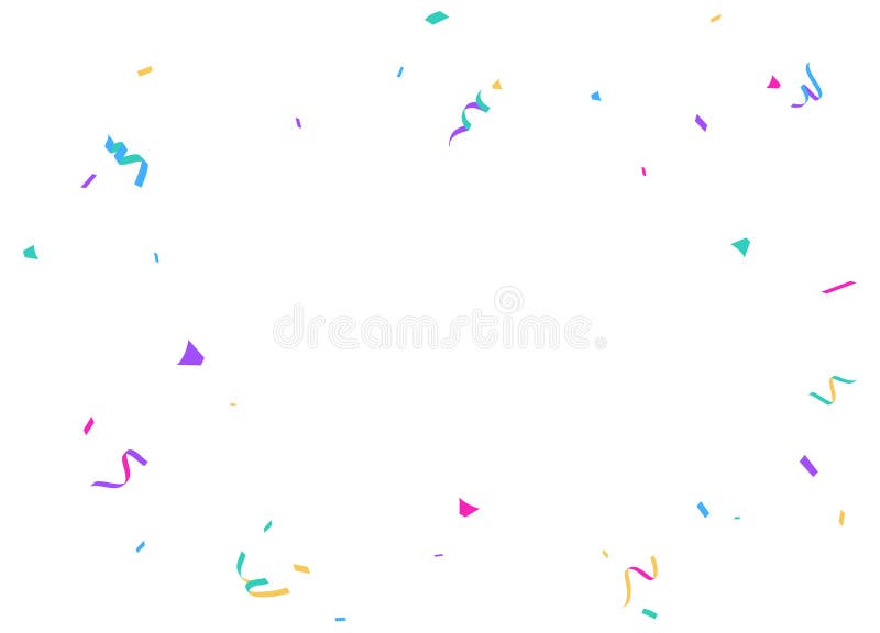 El diseño de las celebraciones del colorido Confetti en caída aislado en un fondo transparente stock de ilustración
