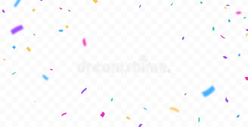 El diseño de las celebraciones del colorido Confetti en caída aislado en un fondo transparente libre illustration