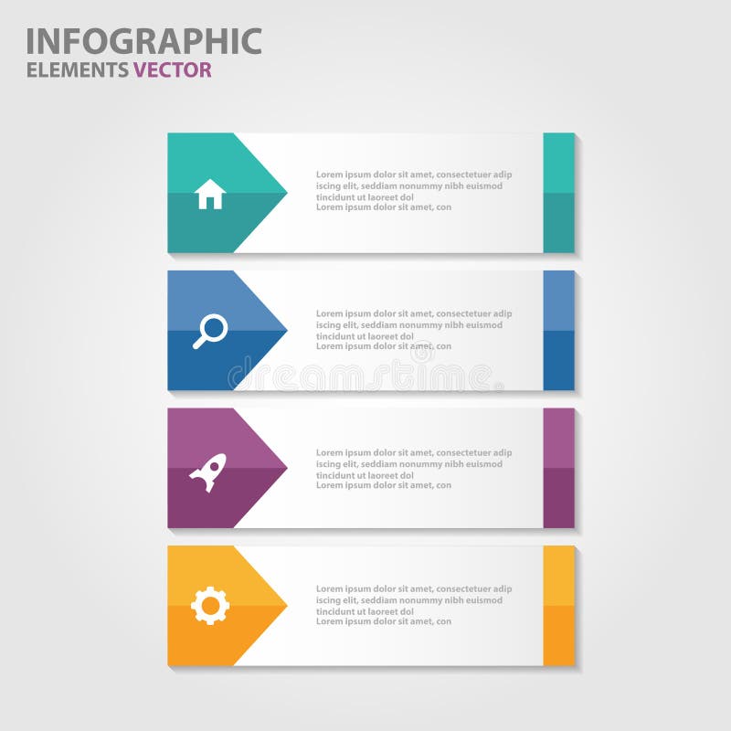 El diseño plano de Infographic de los elementos de las plantillas coloridas de la presentación fijó para el márketing del prospec stock de ilustración El diseño plano de Infographic de los elementos de las plantillas coloridas de la presentación fijó para el márketing del prospec stock de ilustración