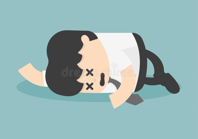 El dormir agotado y cansado del hombre de negocios libre illustration El dormir agotado y cansado del hombre de negocios libre illustration
