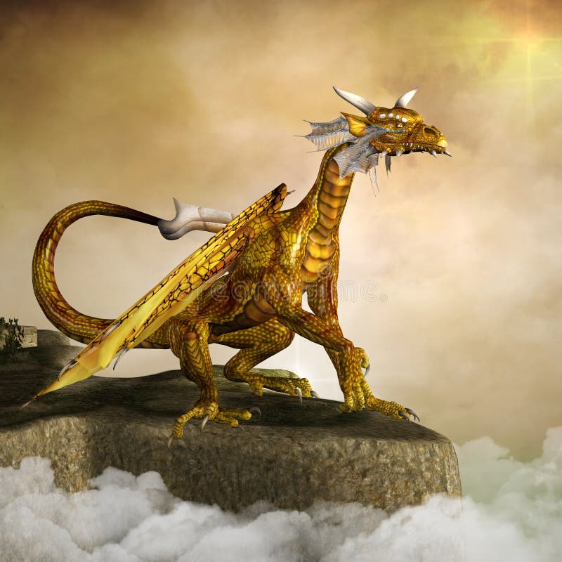 El dragón de oro feroz libre illustration