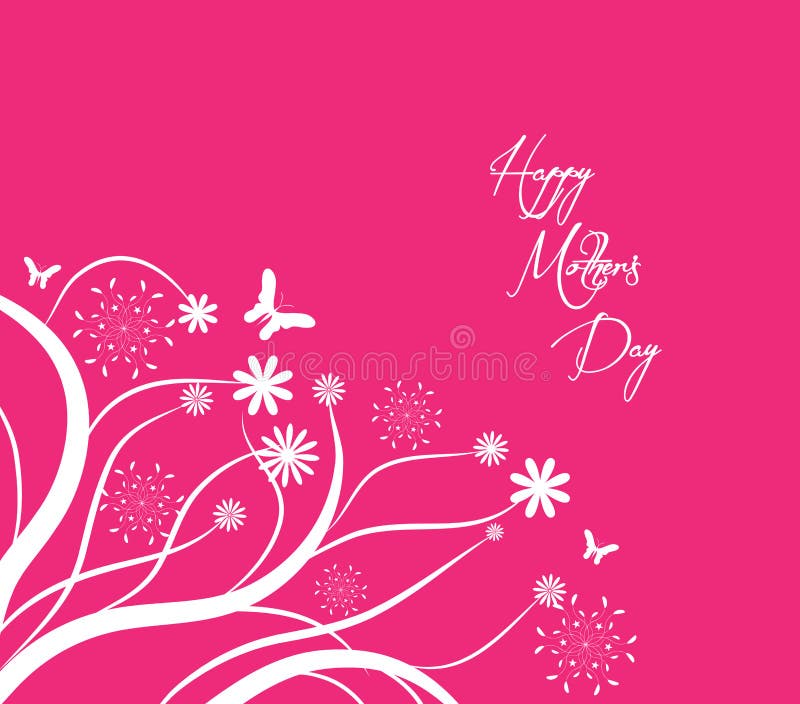 El día de madres feliz floral y fondo de las mariposas ilustración del vector El día de madres feliz floral y fondo de las mariposas ilustración del vector