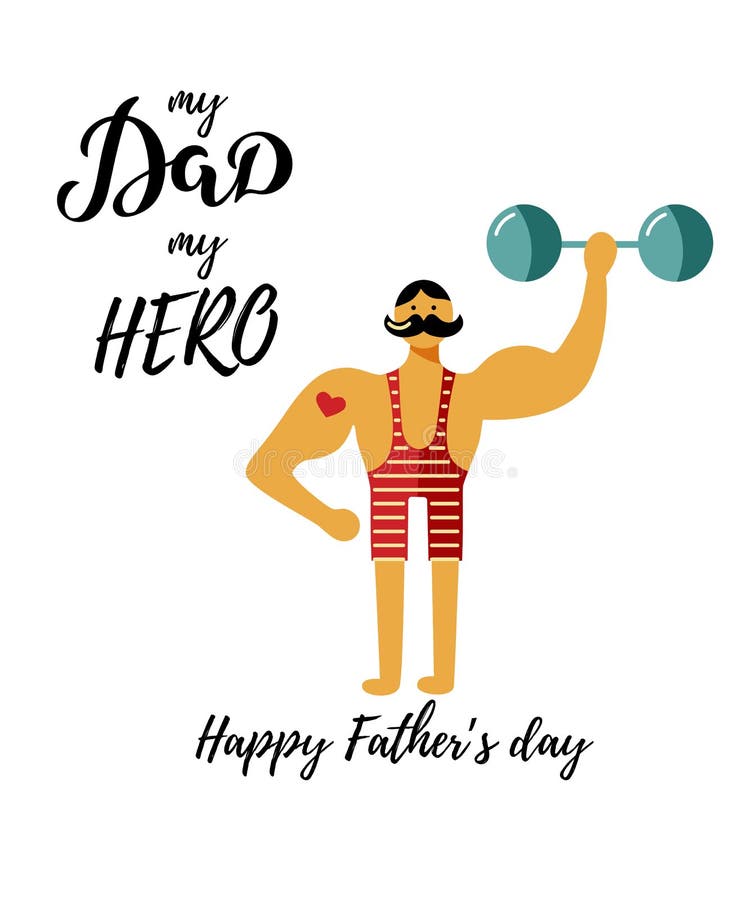 El d?a de padre feliz mi pap? mi h?roe libre illustration El d?a de padre feliz mi pap? mi h?roe libre illustration