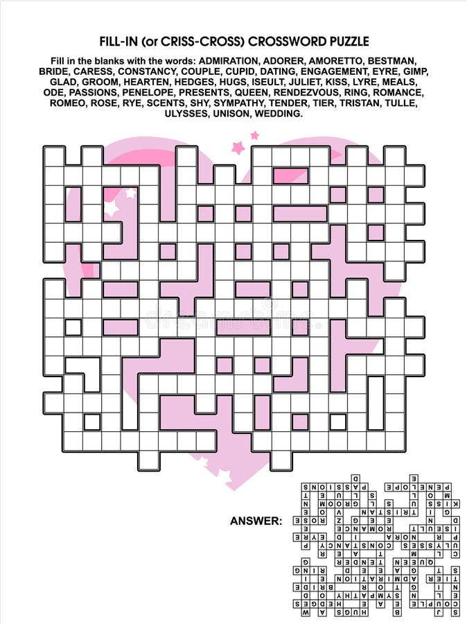El día, el amor o casarse de la tarjeta del día de San Valentín el juego de palabra entrecruzado stock de ilustración El día, el amor o casarse de la tarjeta del día de San Valentín el juego de palabra entrecruzado stock de ilustración