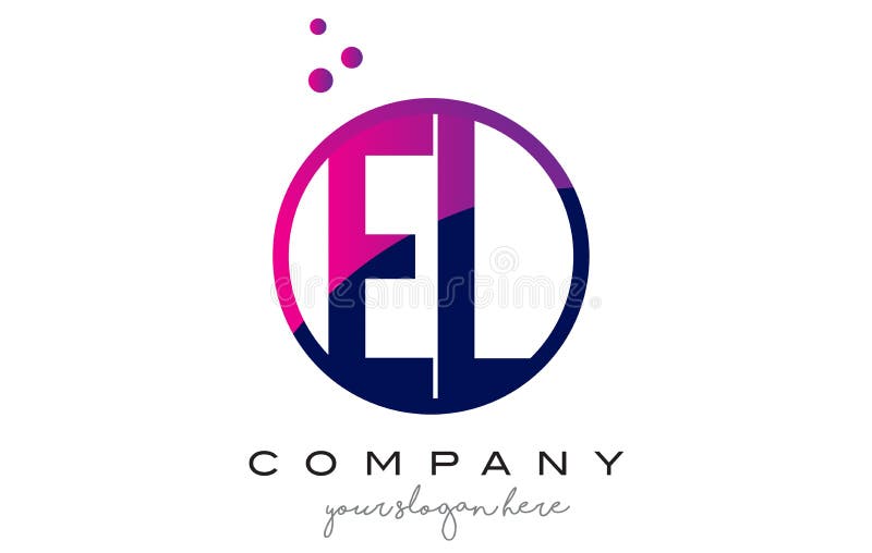 EL E L Circle Letter Logo Design with Purple Dots Bubbles. EL E L Circle Letter Logo Design with Purple Magenta Dots Bubbles Vector Illustration vector illustration EL E L Circle Letter Logo Design with Purple Dots Bubbles. EL E L Circle Letter Logo Design with Purple Magenta Dots Bubbles Vector Illustration vector illustration