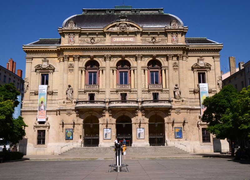 El edificio del teatro de Celestins en Lyon, Francia fotografía de archivo libre de regalías El edificio del teatro de Celestins en Lyon, Francia fotografía de archivo libre de regalías