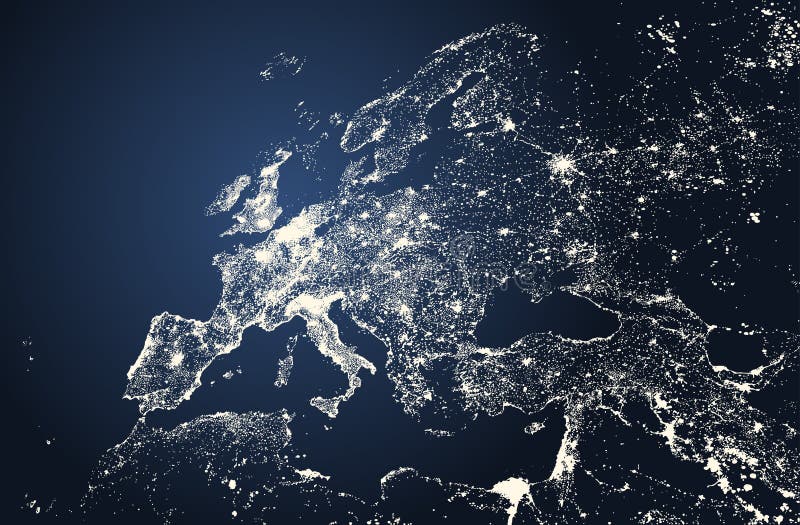 El ejemplo hermoso del vector de las luces de las ciudades de Europa traza libre illustration El ejemplo hermoso del vector de las luces de las ciudades de Europa traza libre illustration