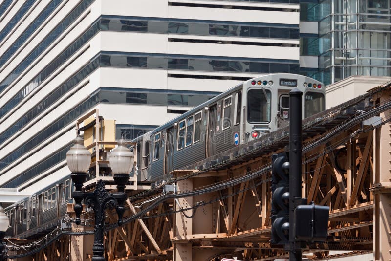 The El elevated public transportation system in downtown Chicago, Illinois, USA. The El elevated public transportation system in downtown Chicago, Illinois, USA.