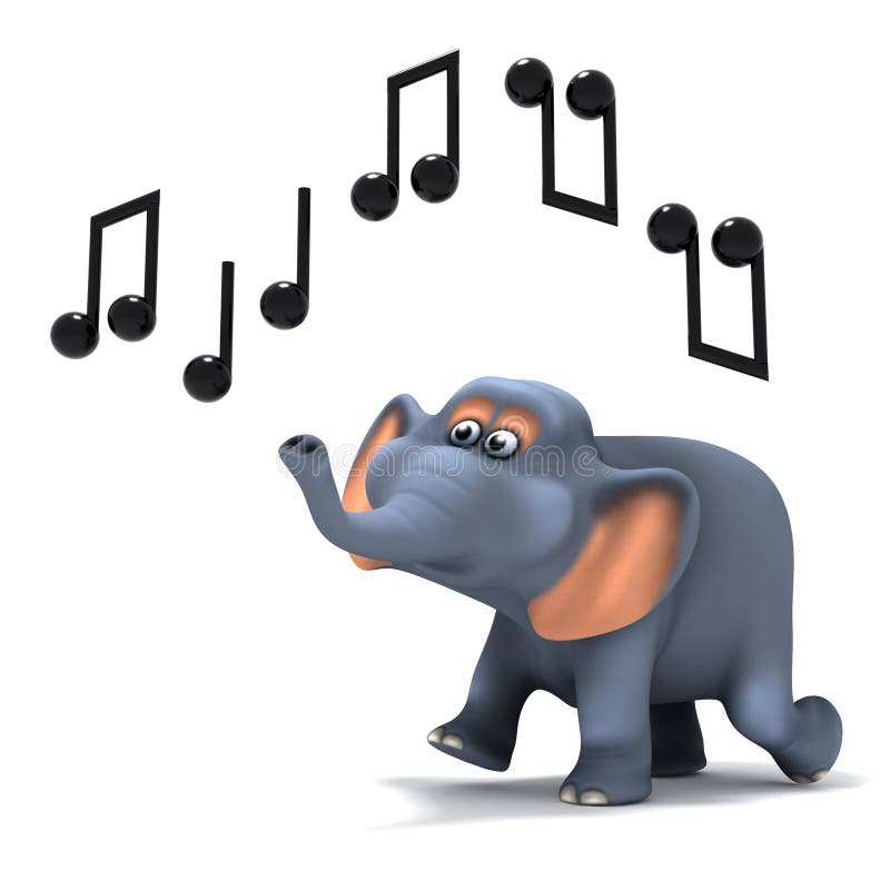 3d render of an elephant whistling. 3d render of an elephant whistling