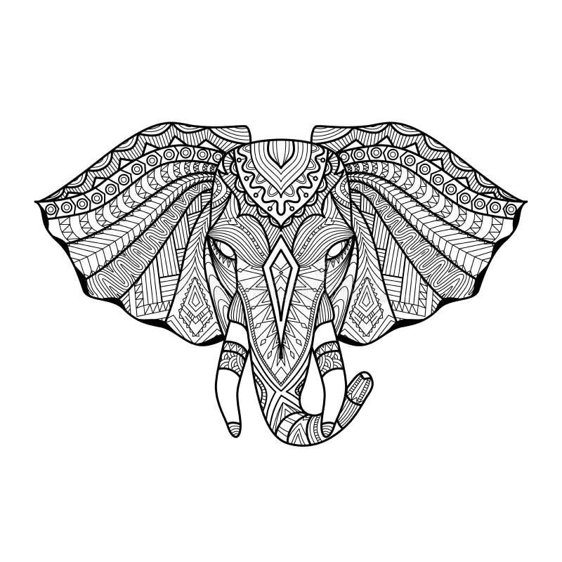 El elefante étnico único de dibujo va a la impresión, modelo, logotipo, icono, diseño de la camisa, coloreando la página stock de ilustración El elefante étnico único de dibujo va a la impresión, modelo, logotipo, icono, diseño de la camisa, coloreando la página stock de ilustración