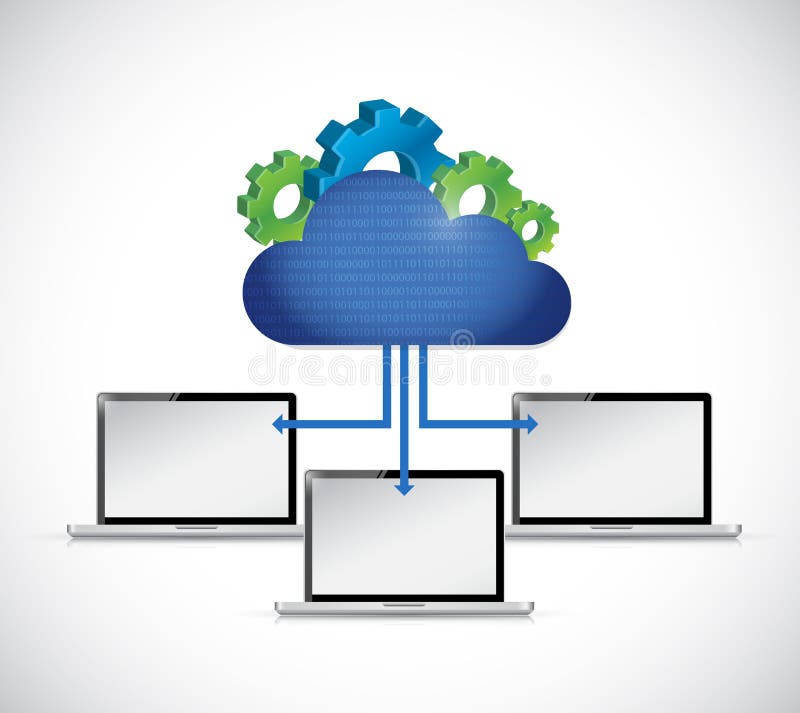 el engranaje de la base de datos de la nube completa un ciclo concepto libre illustration el engranaje de la base de datos de la nube completa un ciclo concepto libre illustration