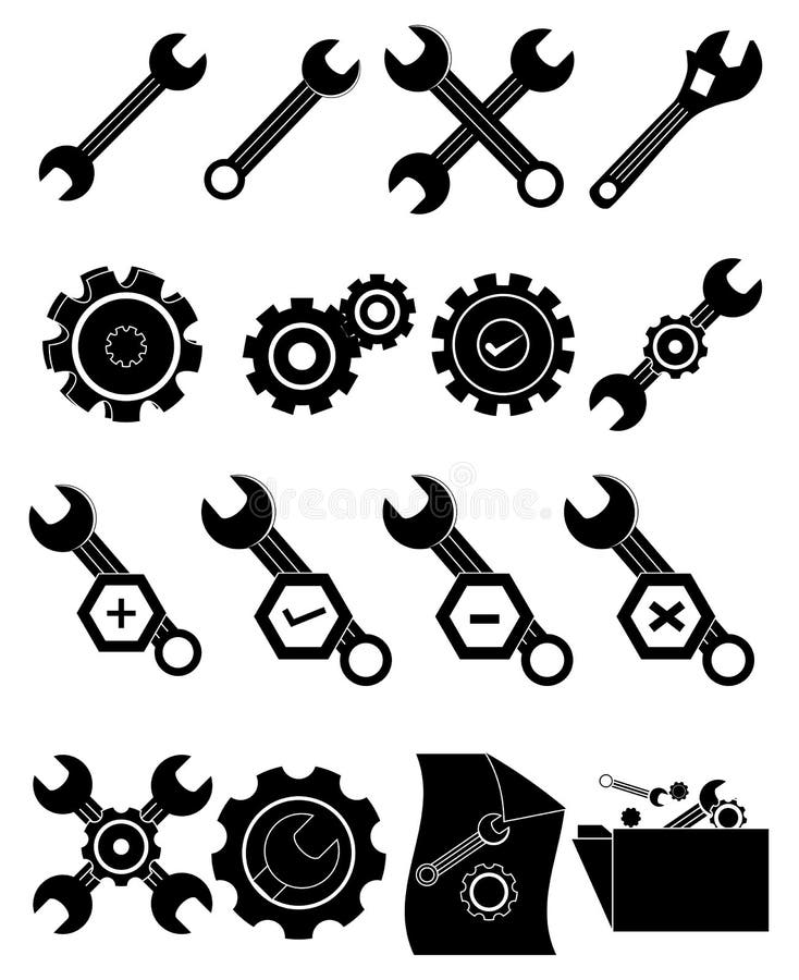 El engranaje de los ajustes equipa iconos libre illustration El engranaje de los ajustes equipa iconos libre illustration
