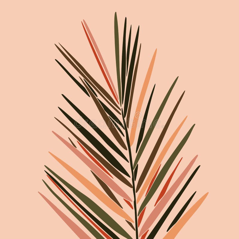 El estilo moderno y minimalista de las hojas de dypsis tropical Silueta de una planta en un estilo abstracto Ilustración del vect
