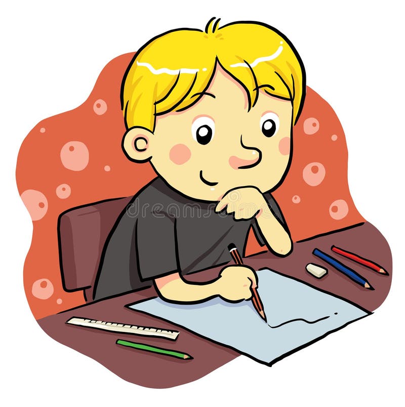 El estudiar stock de ilustración El estudiar stock de ilustración